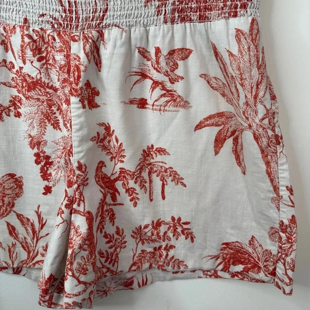 SACHIN AND BABI VIVI Deep orange/ivory toile print shorts size XL - Picture 3 of 5